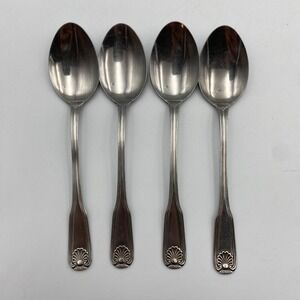 Rogers Antique Shell Tablespoons Japan Stainless Steel Set‎ of 4 Silver